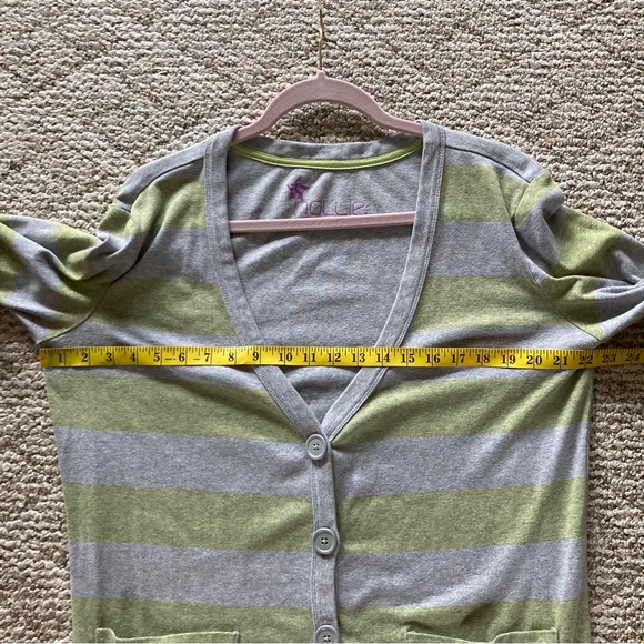 5/$15 Nollie Casual Gray & Yellow Striped Button-up Cardigan Sweatshirt XL - Picture 6 of 7